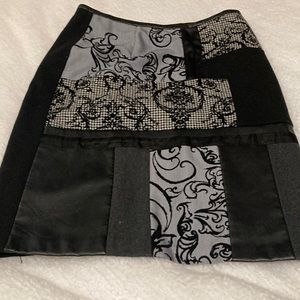 Size 4 Linea Domai Pencil Skirt with Faux Leather Accents